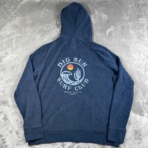 Faherty Hoodie Mens XL Blue Big Sur Surf Club Full Zip Outdoor Sweatshirt